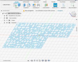Plan de calepinage DXF importé dans fusion 360